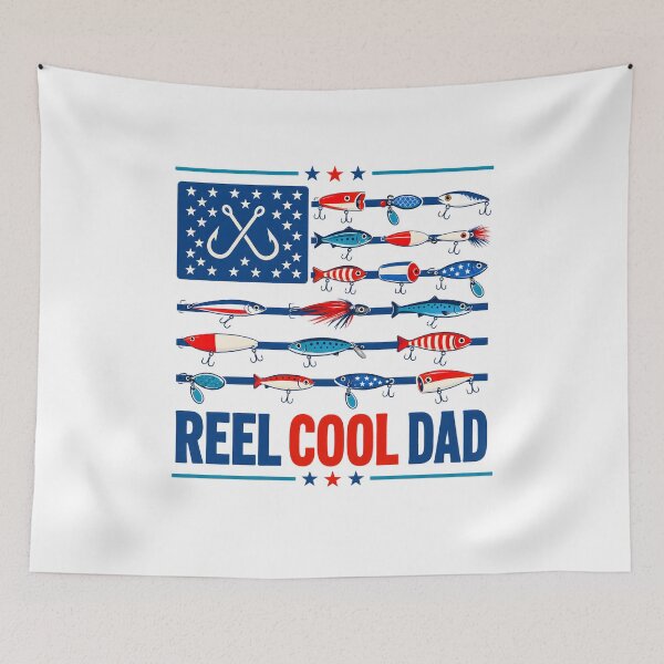 Item preview, Reel Cool Dad American Flag Fishing designed and sold by Randomera.