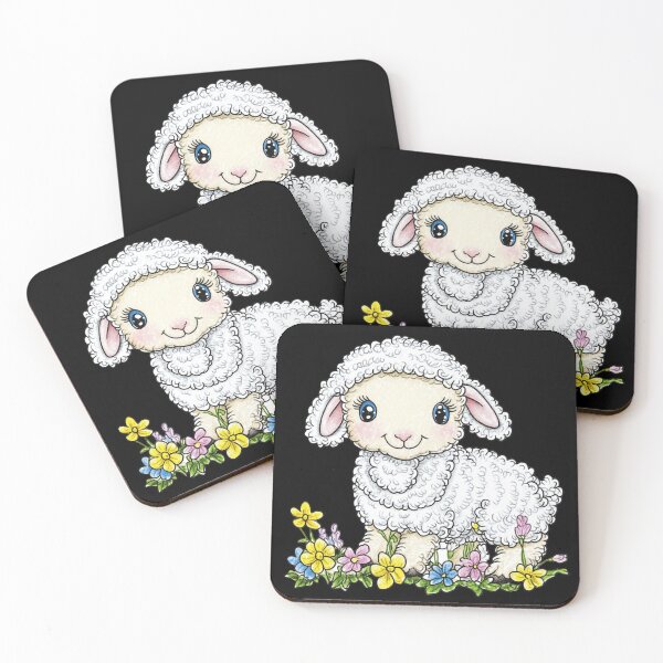 Item preview, Cute Lamb Among Flowers designed and sold by sreabby.