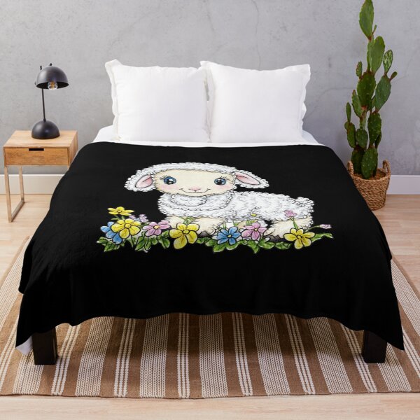 Item preview, Cute Lamb Among Flowers designed and sold by sreabby.