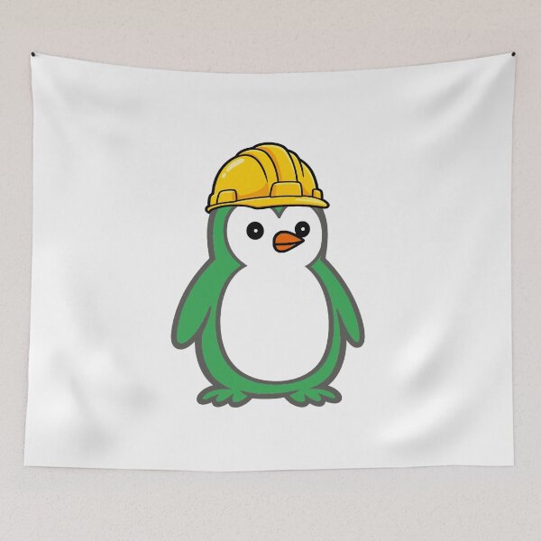 Item preview, Construction worker Pippo – Funny penguin with construction helmet for craftsmen & construction sites Humor designed and sold by Pippo-Penguin.