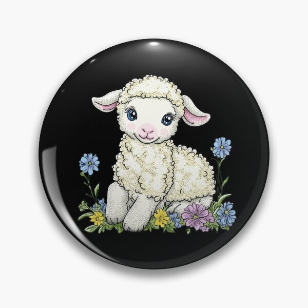 Item preview, Cute Lamb with Colorful Flowers designed and sold by sreabby.