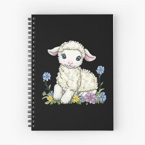 Item preview, Cute Lamb with Colorful Flowers designed and sold by sreabby.