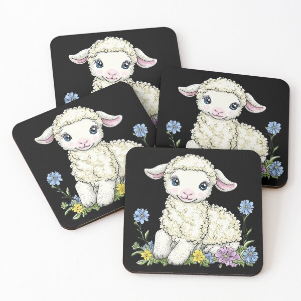 Item preview, Cute Lamb with Colorful Flowers designed and sold by sreabby.