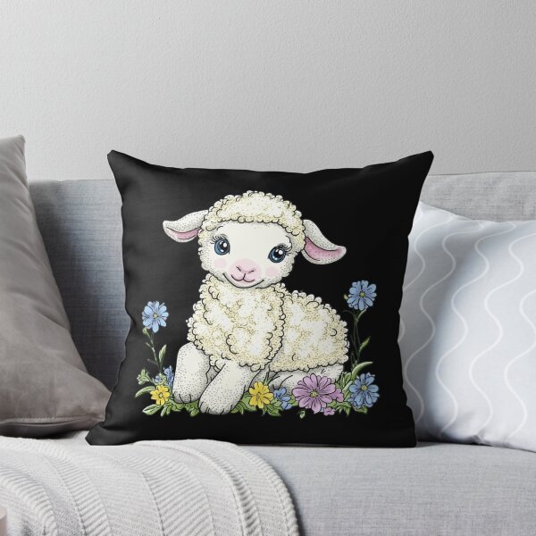 Item preview, Cute Lamb with Colorful Flowers designed and sold by sreabby.