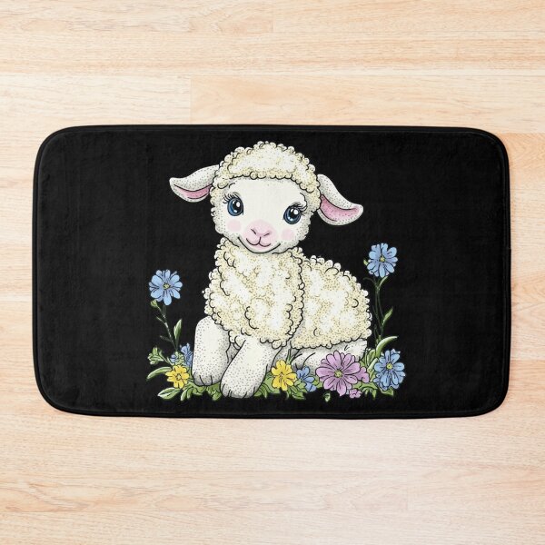 Item preview, Cute Lamb with Colorful Flowers designed and sold by sreabby.