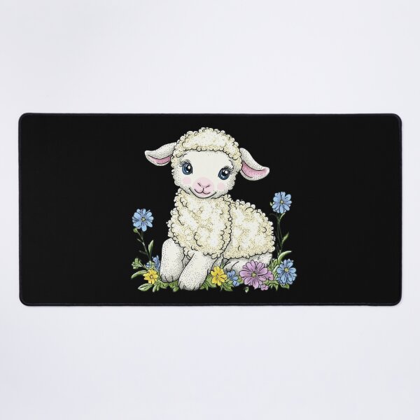 Item preview, Cute Lamb with Colorful Flowers designed and sold by sreabby.