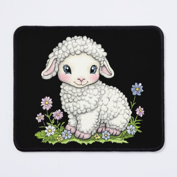Item preview, Cute Lamb Among Flowers designed and sold by sreabby.