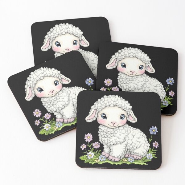 Item preview, Cute Lamb Among Flowers designed and sold by sreabby.
