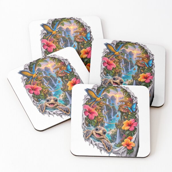 Item preview, 3D Tropical Paradise Sea Turtle designed and sold by AI-Only Creations.
