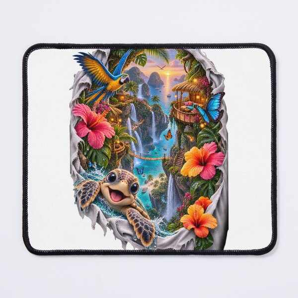 Item preview, 3D Tropical Paradise Sea Turtle designed and sold by AI-Only Creations.