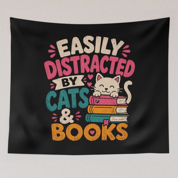 Item preview, Easily Distracted by Cats and Books Design designed and sold by rafaeltto.