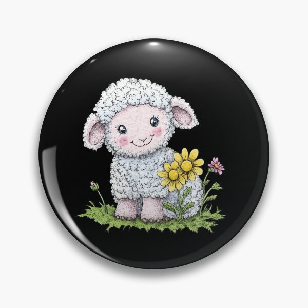 Item preview, Cute Lamb with Flowers designed and sold by sreabby.