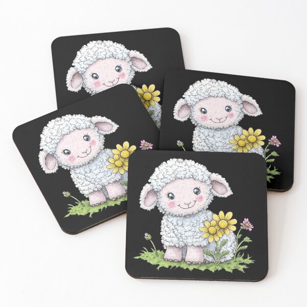 Item preview, Cute Lamb with Flowers designed and sold by sreabby.