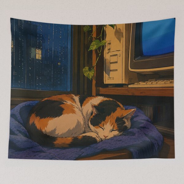 Item preview, Lofi Bedroom: Rainy Desk Nook designed and sold by bapupa.