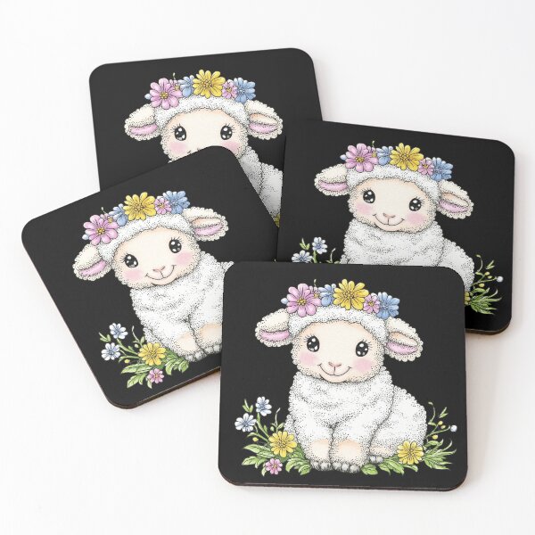 Item preview, Cute Lamb with Flower Crown designed and sold by sreabby.