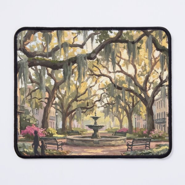 Item preview, Savannah Oak Square Draped in Spanish Moss designed and sold by RedPeaStudio.