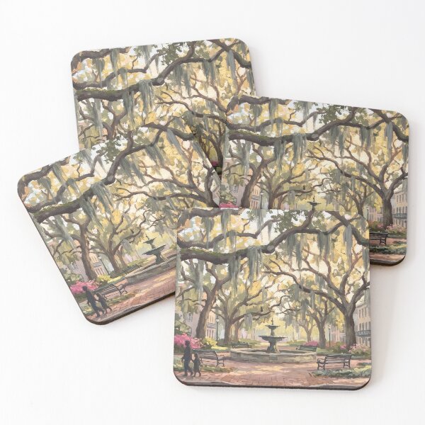 Item preview, Savannah Oak Square Draped in Spanish Moss designed and sold by RedPeaStudio.
