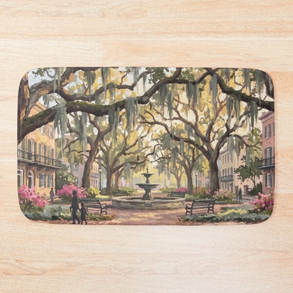 Item preview, Savannah Oak Square Draped in Spanish Moss designed and sold by RedPeaStudio.