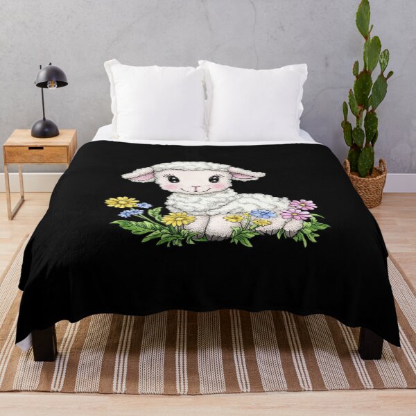 Item preview, Cute Lamb with Colorful Flowers designed and sold by sreabby.