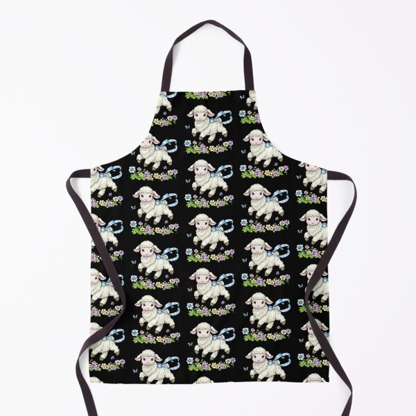 Item preview, Playful Lamb with Blue Ribbon designed and sold by sreabby.