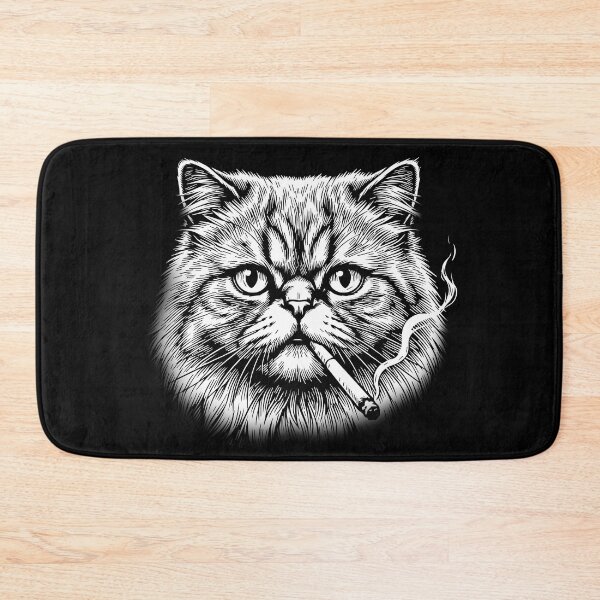 Item preview, Cool Persian Cat Smoking Cigarette Vintage Engraving designed and sold by BrownHorse90s.