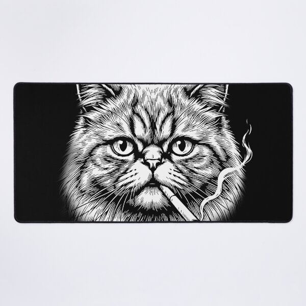 Item preview, Cool Persian Cat Smoking Cigarette Vintage Engraving designed and sold by BrownHorse90s.