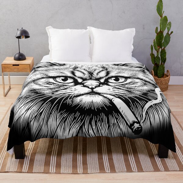 Item preview, Cool Persian Cat Smoking Cigarette Vintage Engraving designed and sold by BrownHorse90s.