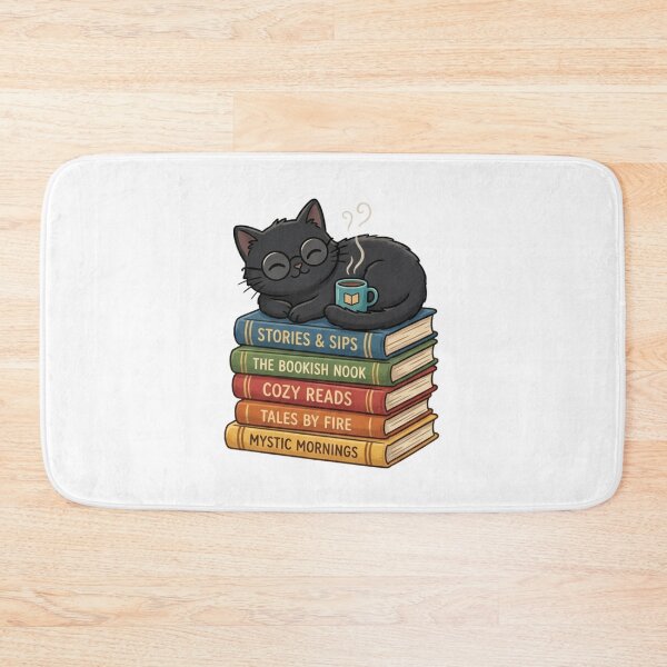 Item preview, Bookish Black Cat & Coffee T-Shirt, Cute Reader & Library Lovers Graphic Tee designed and sold by KreatoLab.