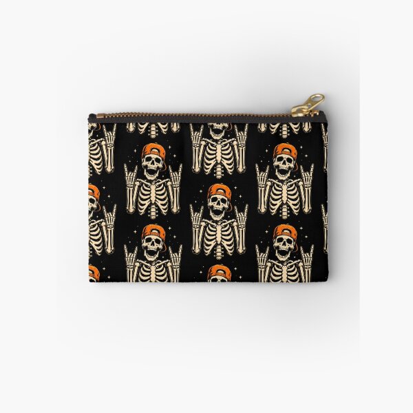 Item preview, Cool skeleton with a cap making rock hand gesture halloween designed and sold by rafaeltto.