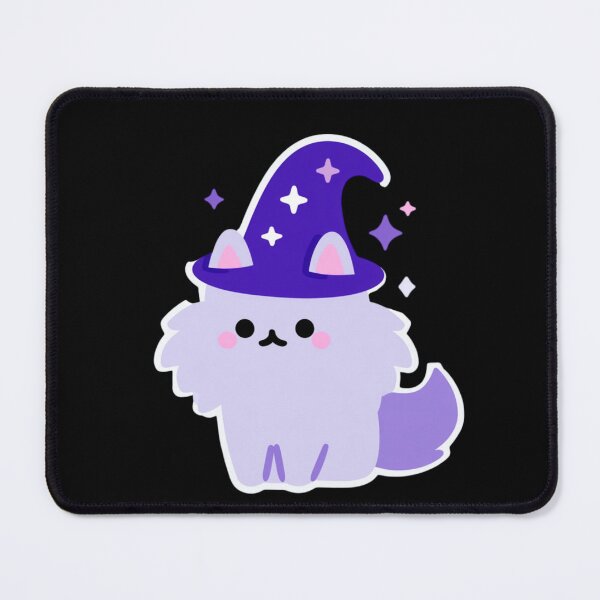 Item preview, Cute kawaii design featuring a fluffy Maine Coon dog wearing a wizard hat, adorned with sparkling glitter. Sweet pastel colors, clear outlines, and a transparent background. designed and sold by KanDa-Shop.