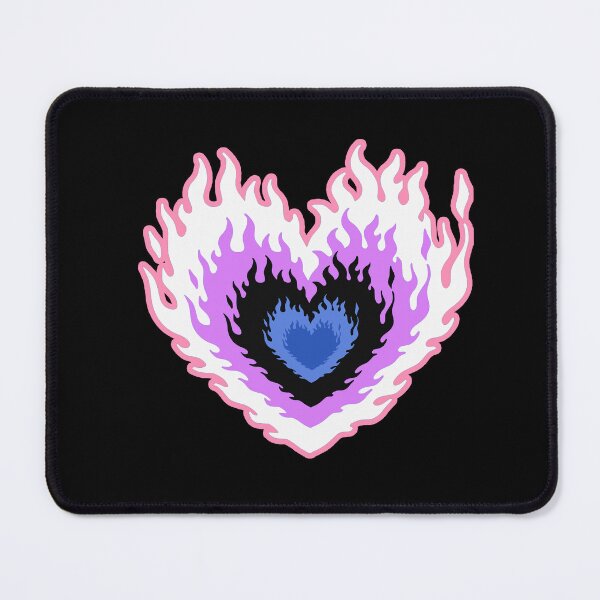 Item preview, Layered Genderfluid Flag Colors Burning Hearts designed and sold by CamilasPrints.