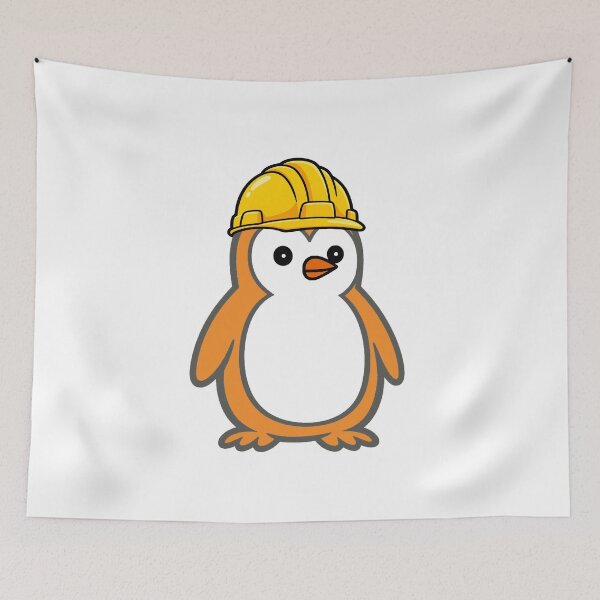 Item preview, Construction worker Pippo – Funny penguin with construction helmet for craftsmen & construction sites Humor designed and sold by Pippo-Penguin.