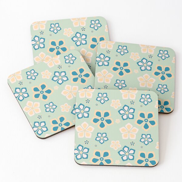 Item preview, Seamless Retro Floral Pattern on Mint Green Background designed and sold by prapapon.