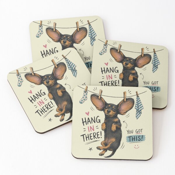 Item preview, Hang in There – Funny Dachshund Clothesline Dog designed and sold by IvanaIka.