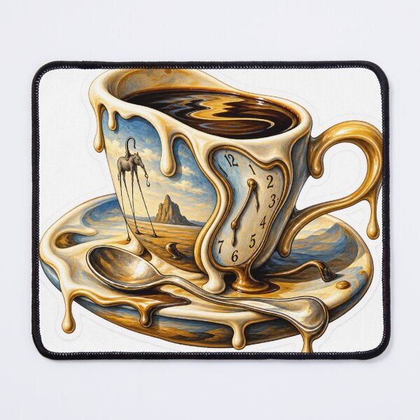 Item preview, Surreal Melting Coffee Cup – Dalí Inspired Art designed and sold by ChicClicker.