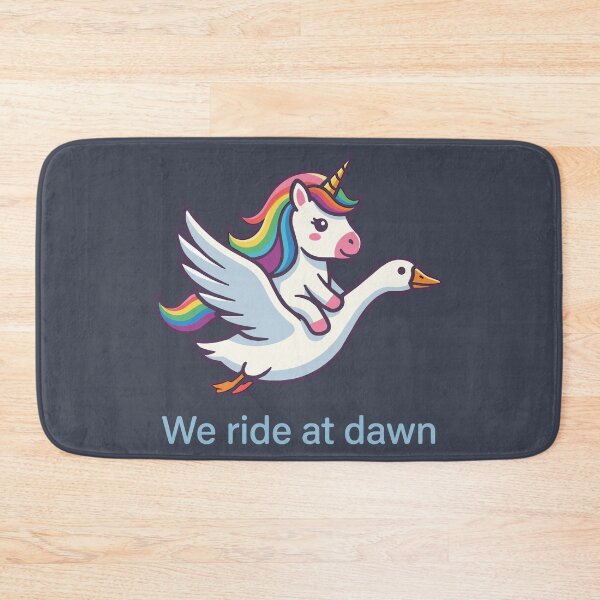 Item preview, We Ride At Dawn Cute Unicorn Riding Goose Meme designed and sold by chriswo-design.