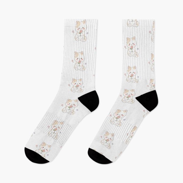 Item preview, Sweet Watercolor Cat With Pink Flowers designed and sold by Partoon-dp.