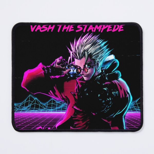Item preview, Vash The Stampede Trigun Synthwave Video Game Streetwear Tee designed and sold by Senpaiwaves.