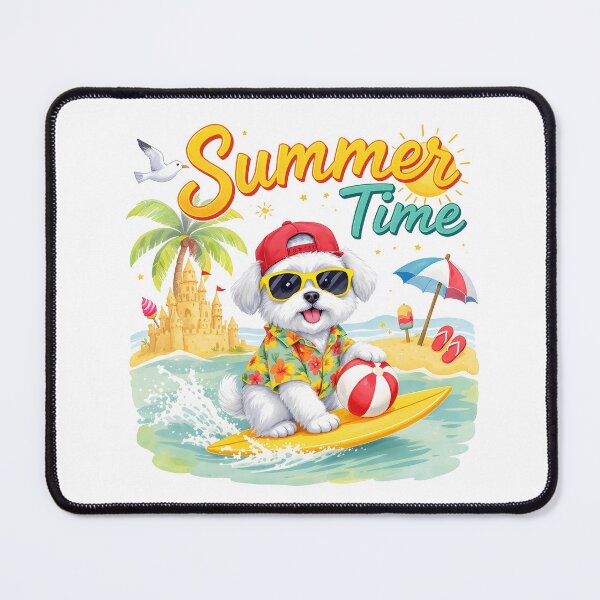 Item preview, Maltese Dog Surfing Summer designed and sold by Kedspicedesign.