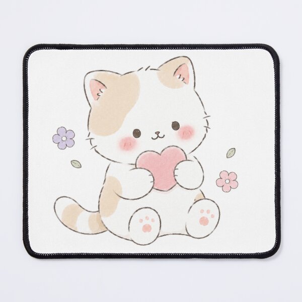 Item preview, Sweet Watercolor Cat Holding a Heart designed and sold by Partoon-dp.