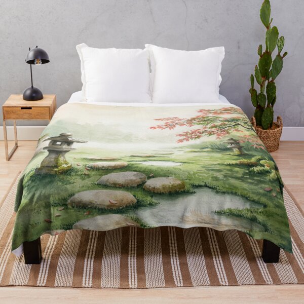 Item preview, Moss Garden After Rain – Serene Japandi Japanese Zen Garden Wall Art designed and sold by Tamas Das.