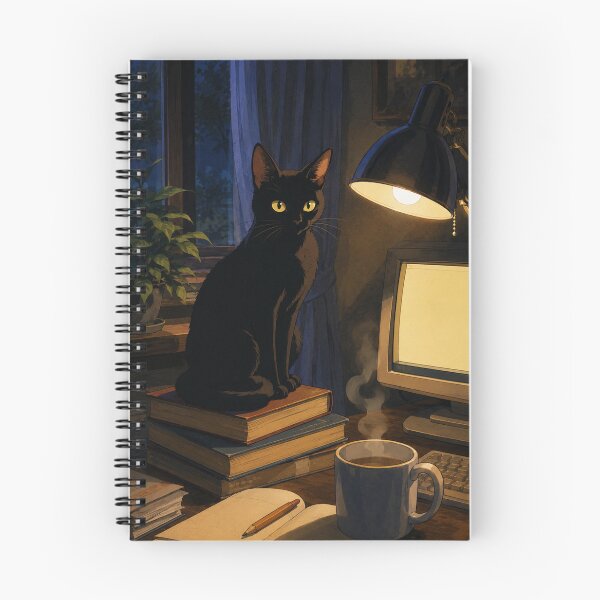 Item preview, Lofi Cat: Midnight Coder designed and sold by bapupa.