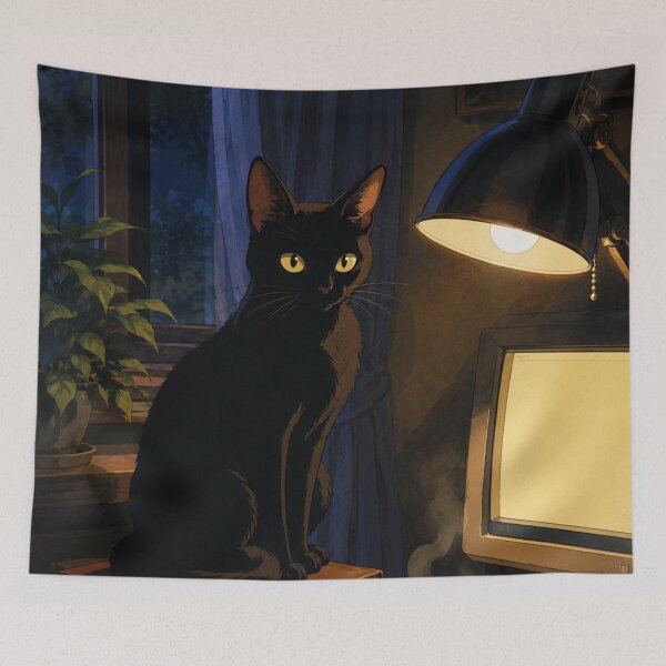 Item preview, Lofi Cat: Midnight Coder designed and sold by bapupa.