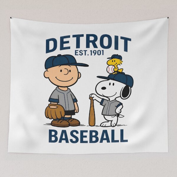 Item preview, Detroit Baseball Snoopy Charlie Brown Peanuts designed and sold by fizzstocmathepa.