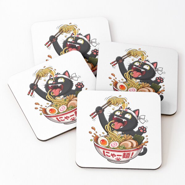 Item preview, Ramen Noodle Cat, Funny Black Ramen Cat designed and sold by graphic-genie.