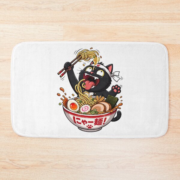 Item preview, Ramen Noodle Cat, Funny Black Ramen Cat designed and sold by graphic-genie.