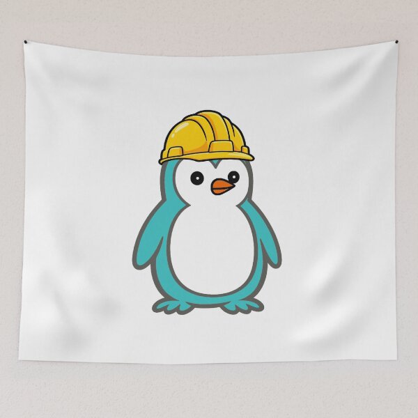 Item preview, Construction worker Pippo – Funny penguin with construction helmet for craftsmen & construction sites Humor designed and sold by Pippo-Penguin.