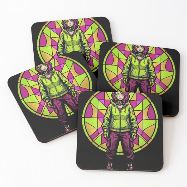 Item preview, Rebecca Cyberpunk 2077 Stained Glass Gaming Graphic Tee designed and sold by Senpaiwaves.