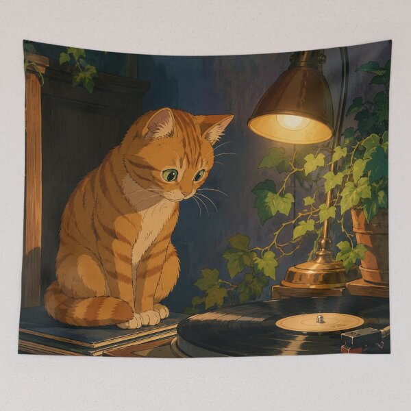 Item preview, Lofi Cat: Vinyl Guard designed and sold by bapupa.
