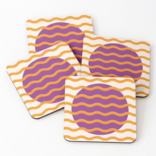 Item preview, Modern Minimalist Sunset Over Waves - Plum and Orange designed and sold by nineFlorals.